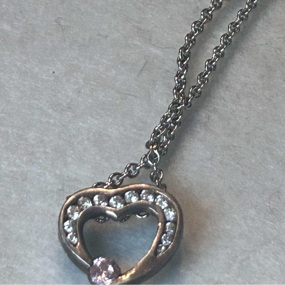 Pretty Heart Rhinestone Necklace - Picture 3 of 7